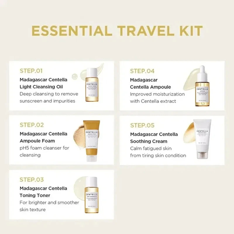 Centella Madagascar moisturizer in travel kit for hydration and elasticity