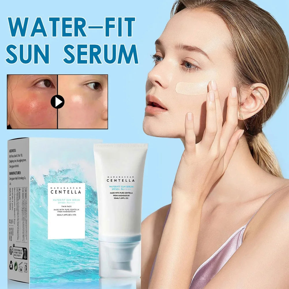 Lightweight Centella sun serum SPF50+ for sensitive skin