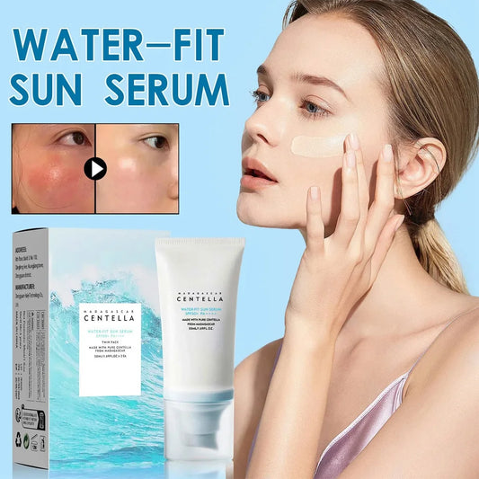 Lightweight Centella sun serum SPF50+ for sensitive skin
