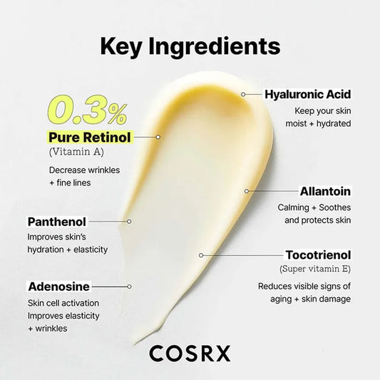 COSRX The Retinol 0.1 cream anti-aging key ingredients