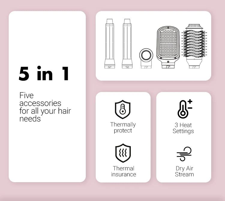 rotating white hair dryer brush for smooth and voluminous hair