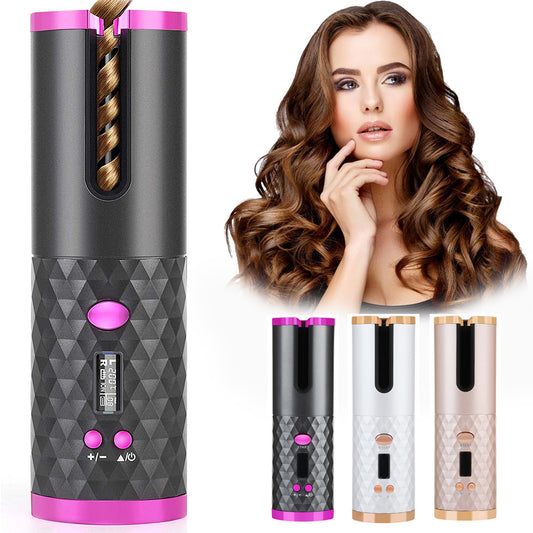 styled hair using Portable Hair Curler
