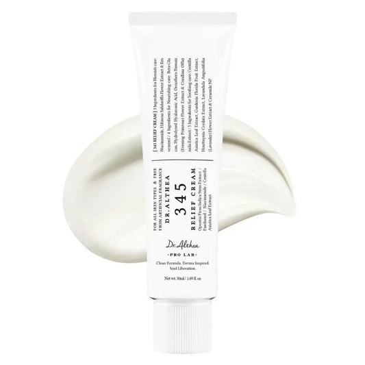 Relief 345 anti-acne cream for soothing and blemish control, suitable for oily and sensitive skin