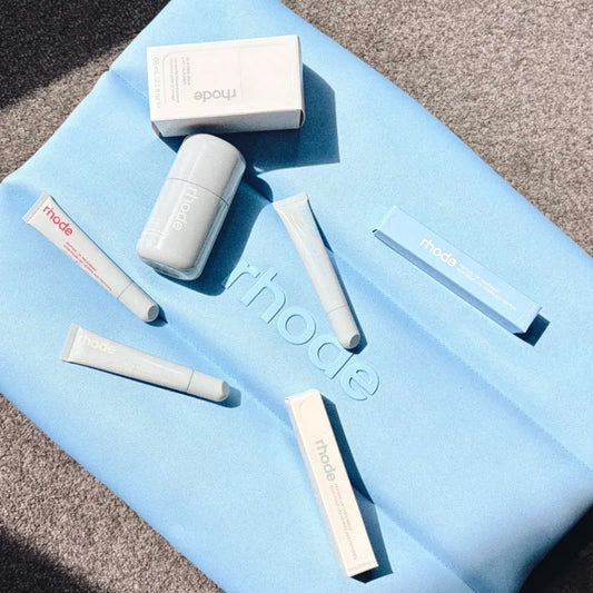 Rhode baby blue puffer cosmetic bag