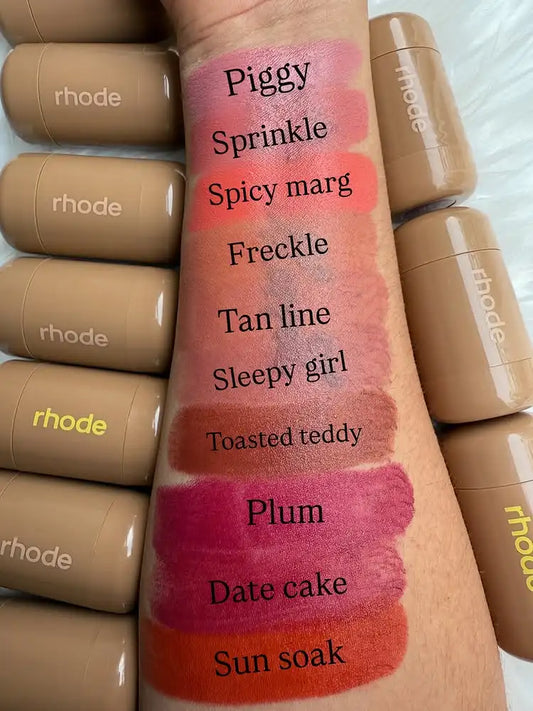 Rhode cream blush references for cheeks and lips