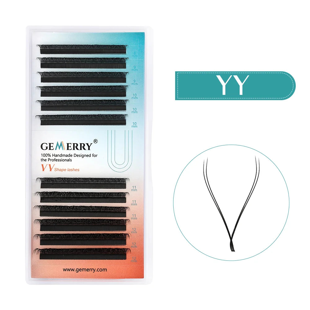 eyelash extension package with a close-up of lashes on a white background