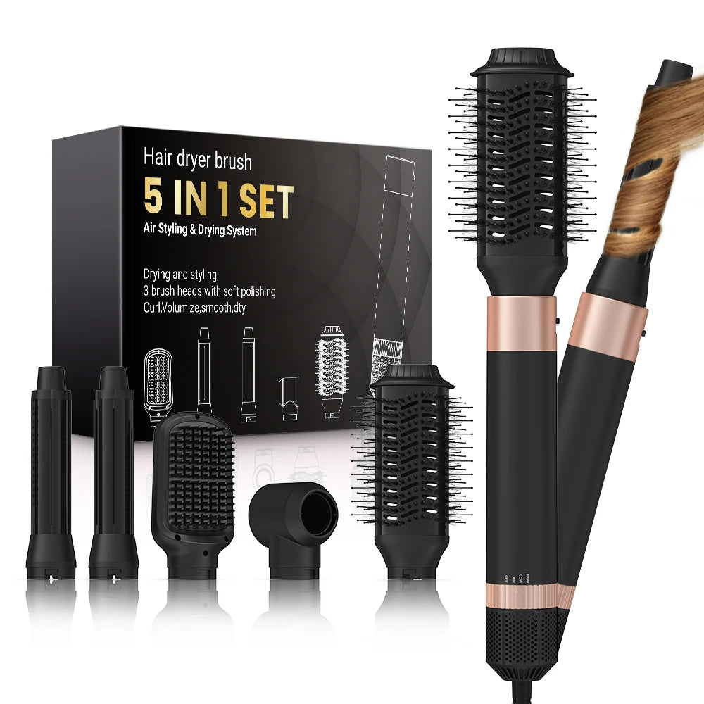 5-in-1 automatic hair dryer and styling brush