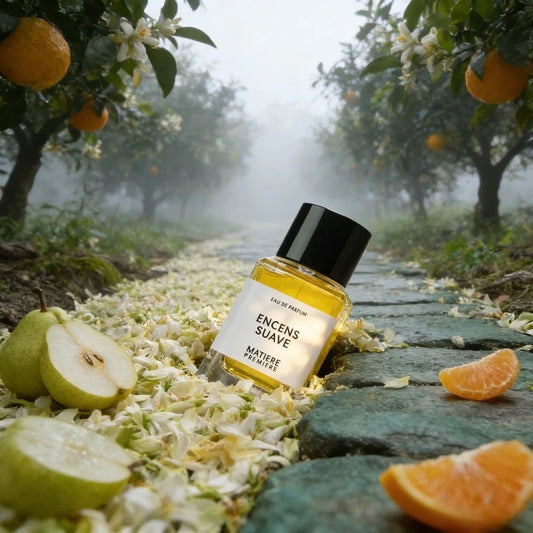 Encens Suave perfume with vanilla and resinous notes
