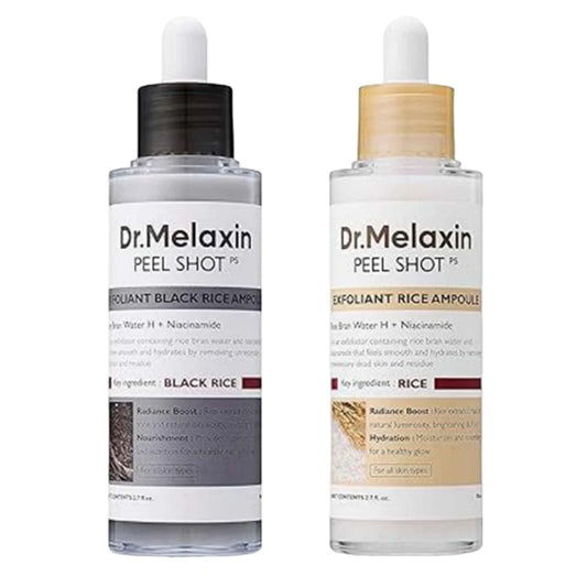 Front view of Dr.Melaxin Peel Shot Rice & Black Rice Ampoule 2-Pack