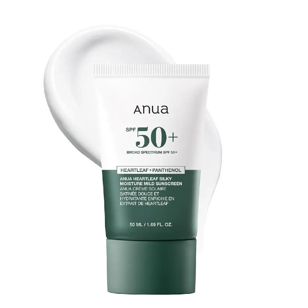 Anua Heartleaf Panthenol SPF 50+ soothing daily sunscreen