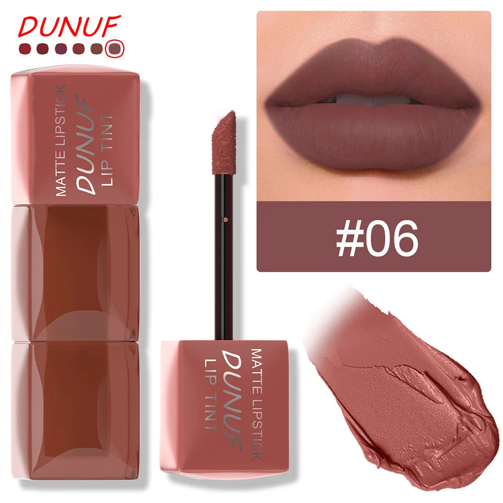Velvet matte lipstick deep brown color 