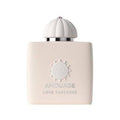 Amouage Love Tuberose perfume bottle in a pale pink color with a white ribbed cap, shown on a plain white background.