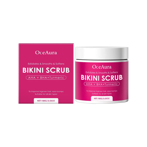 Texture et application du gommage bikini doux pour peau lisse