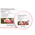 Bioaqua Rose Hyaluronic Acid eye mask packaging with rose images and text on a white background