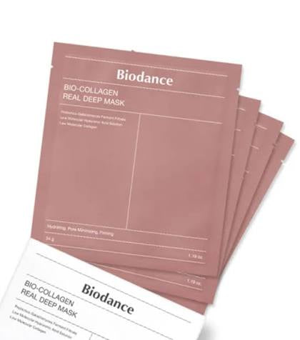 Biodance Collagen Mask Pink 4 Pcs hydrating collagen facial sheet mask