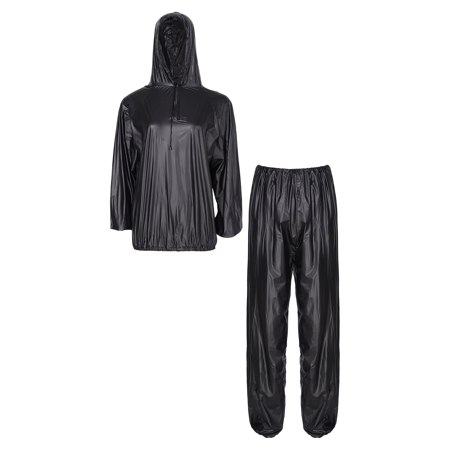 Black body care sauna suit for comfortable hydration