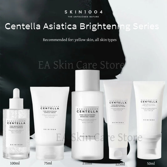 Centella skincare set white for brightening and dark spot correction with cleanser, serum, face cream and eye cream