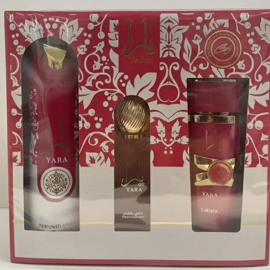 Lattafa Yara Red Gift Pack perfume set for women