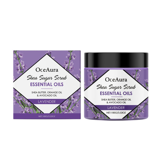 Lavender Body Scrub with Shea Butter, Orange and Avocado Oils for soft skin