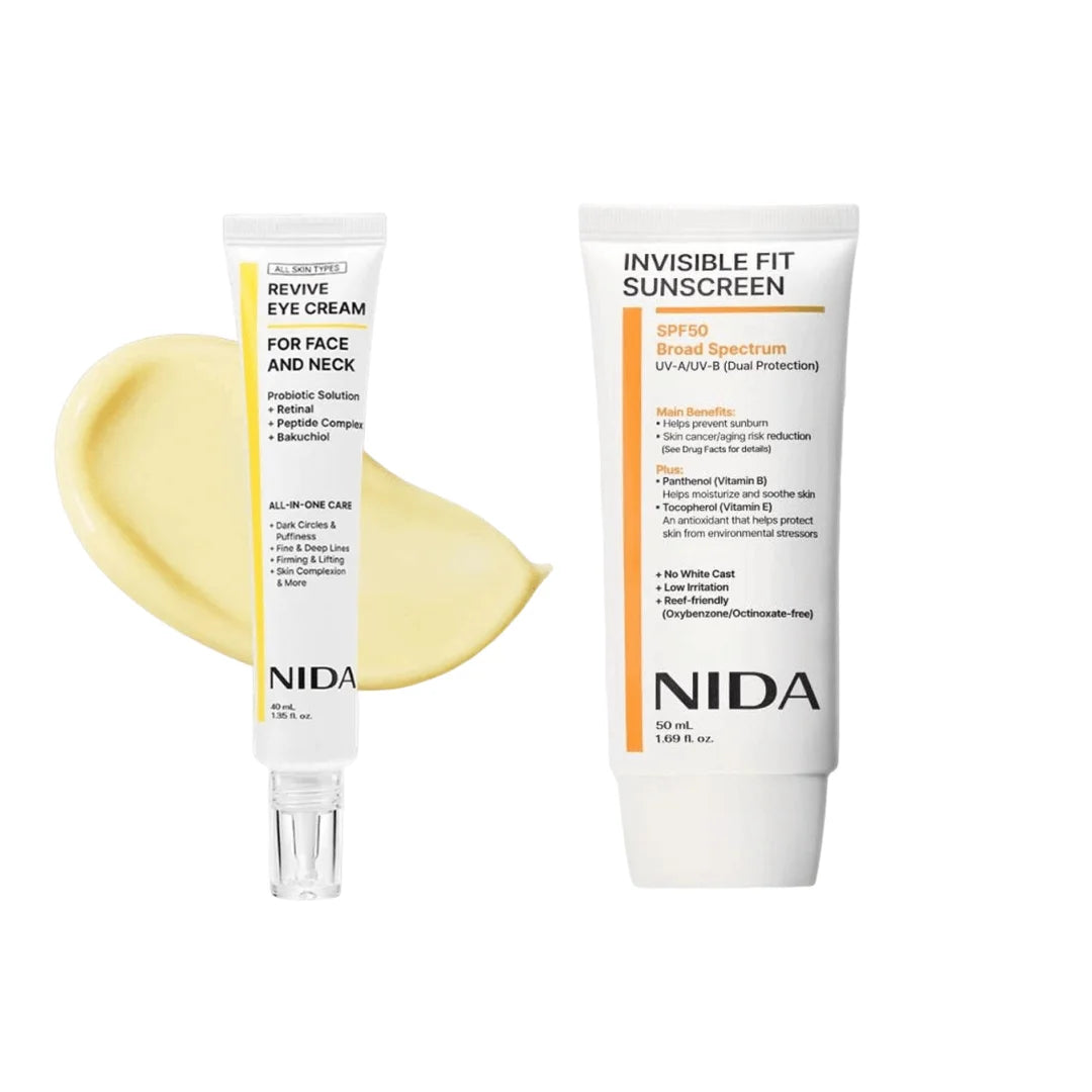 NIDA Revive Eye Cream and SPF50 Sunscreen Set