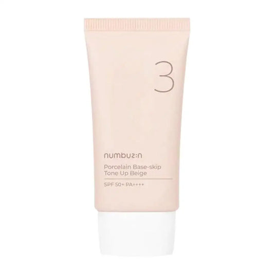 Numbuzin No.3 Porcelain Base Skip Tone Up Beige SPF 50+ PA++++ tinted sunscreen