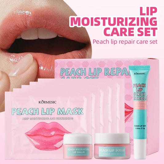 Complete peach lip routine kit for smooth and hydrated lips