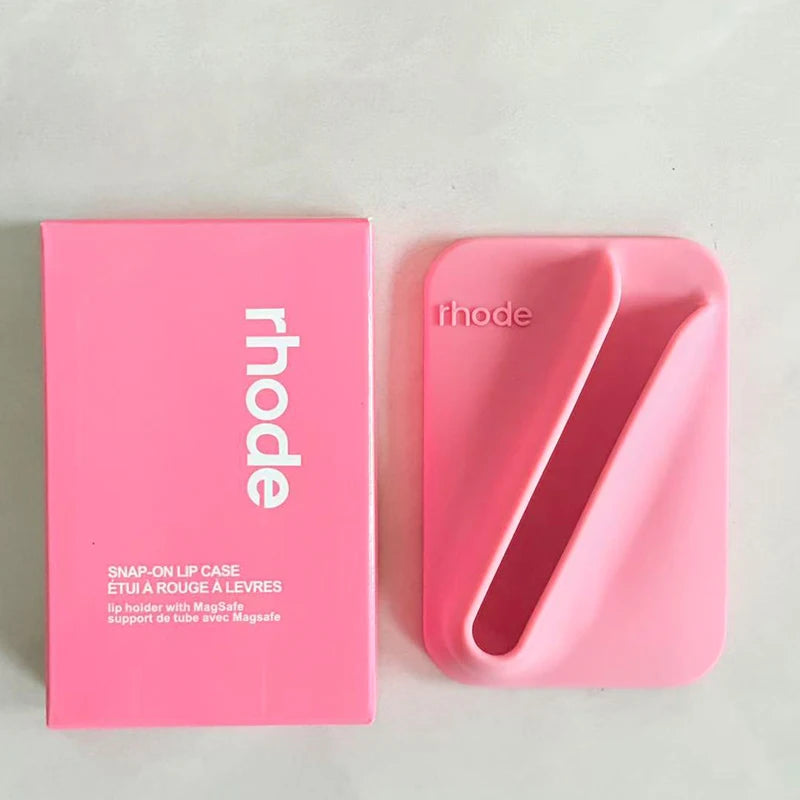 Ribbon  lip case with 'rhode' branding on a light gray background