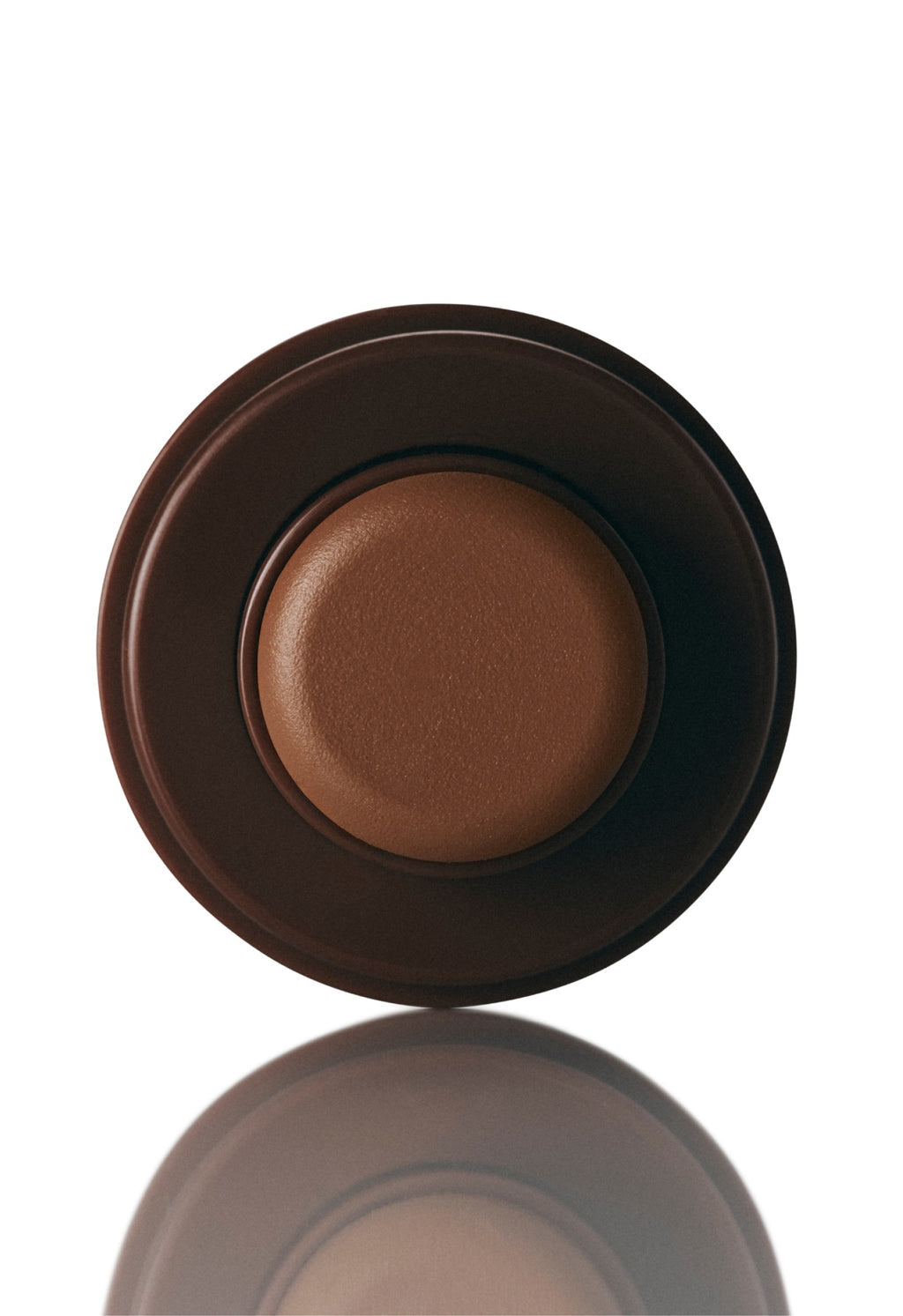 Brown makeup compact on a white background