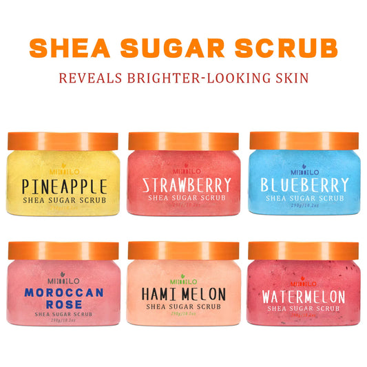 Shea sugar fruit body scrub exfoliating texture